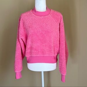 Forever 21 Faux Shearling Pink Pullover, Size L